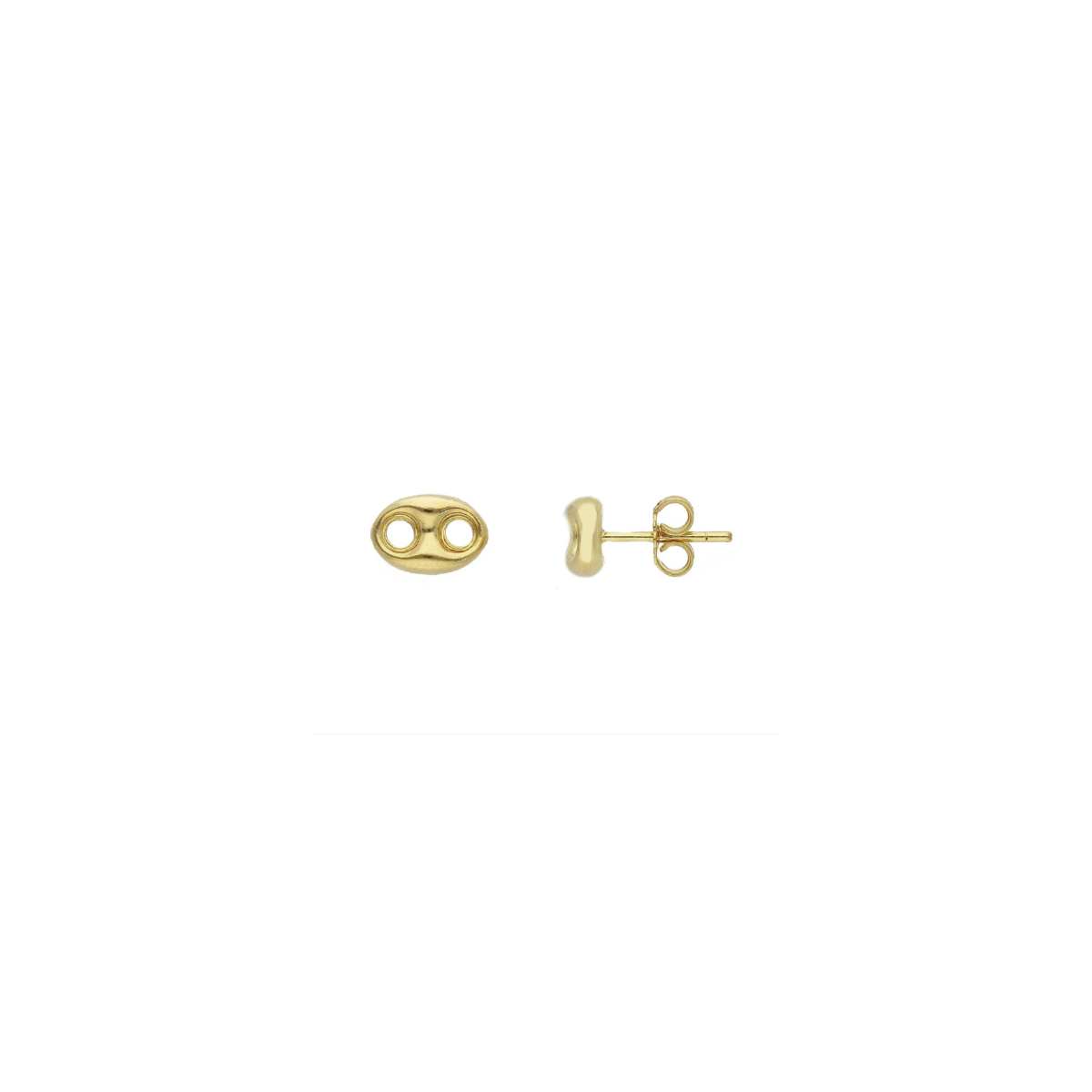 18K Gold Puff Mariner Earrings