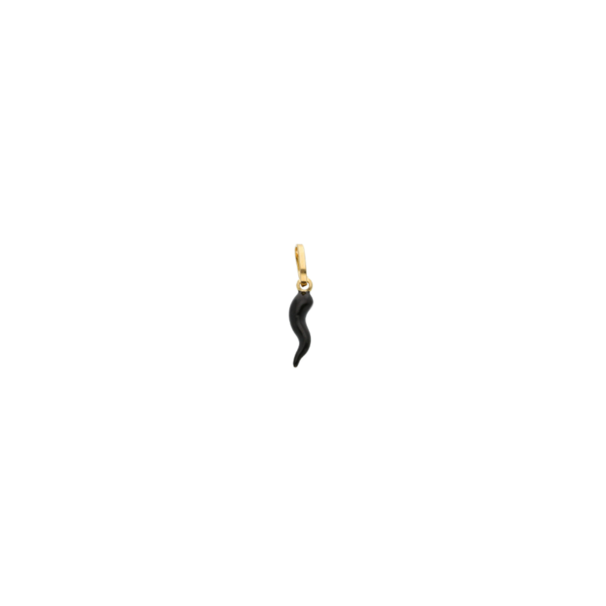 18K Gold Small Black Italian Cornicello