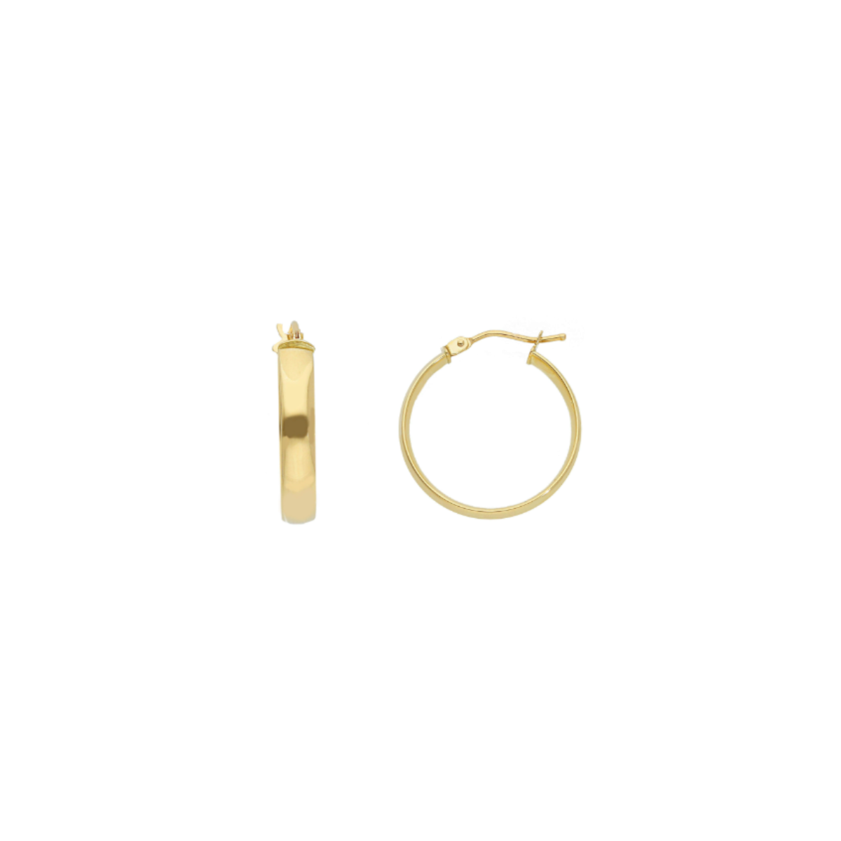 18K Gold Flat Hoops