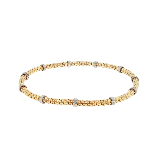 18K Gold Two-Tone Elastic Bracelet