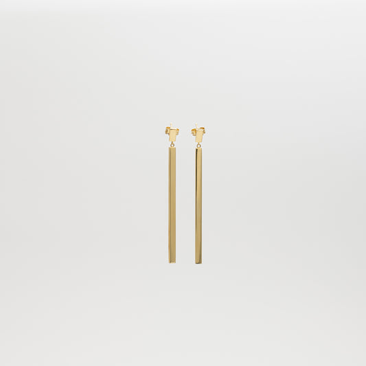 18K Gold Bar Earrings