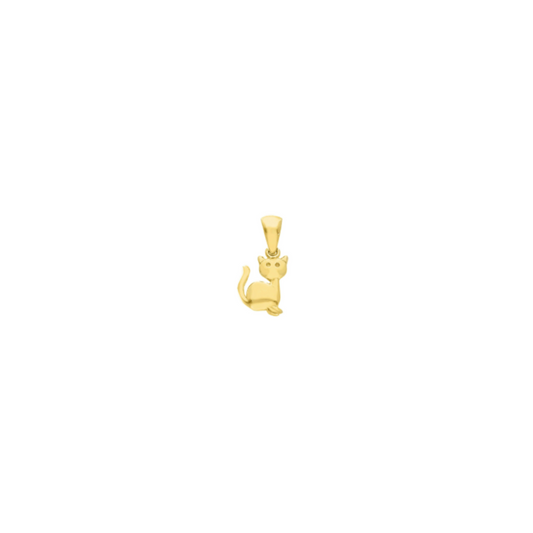 18K Gold Cat Pendant