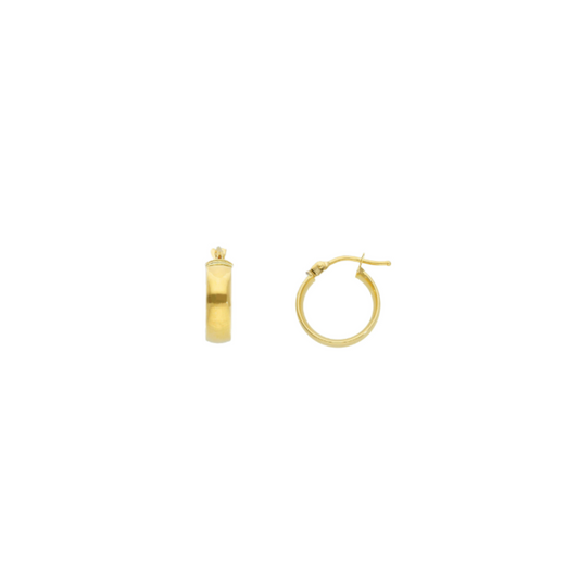 18K Gold Flat Hoops