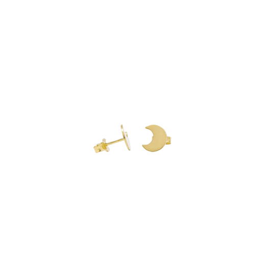 18K Gold Moon Studs
