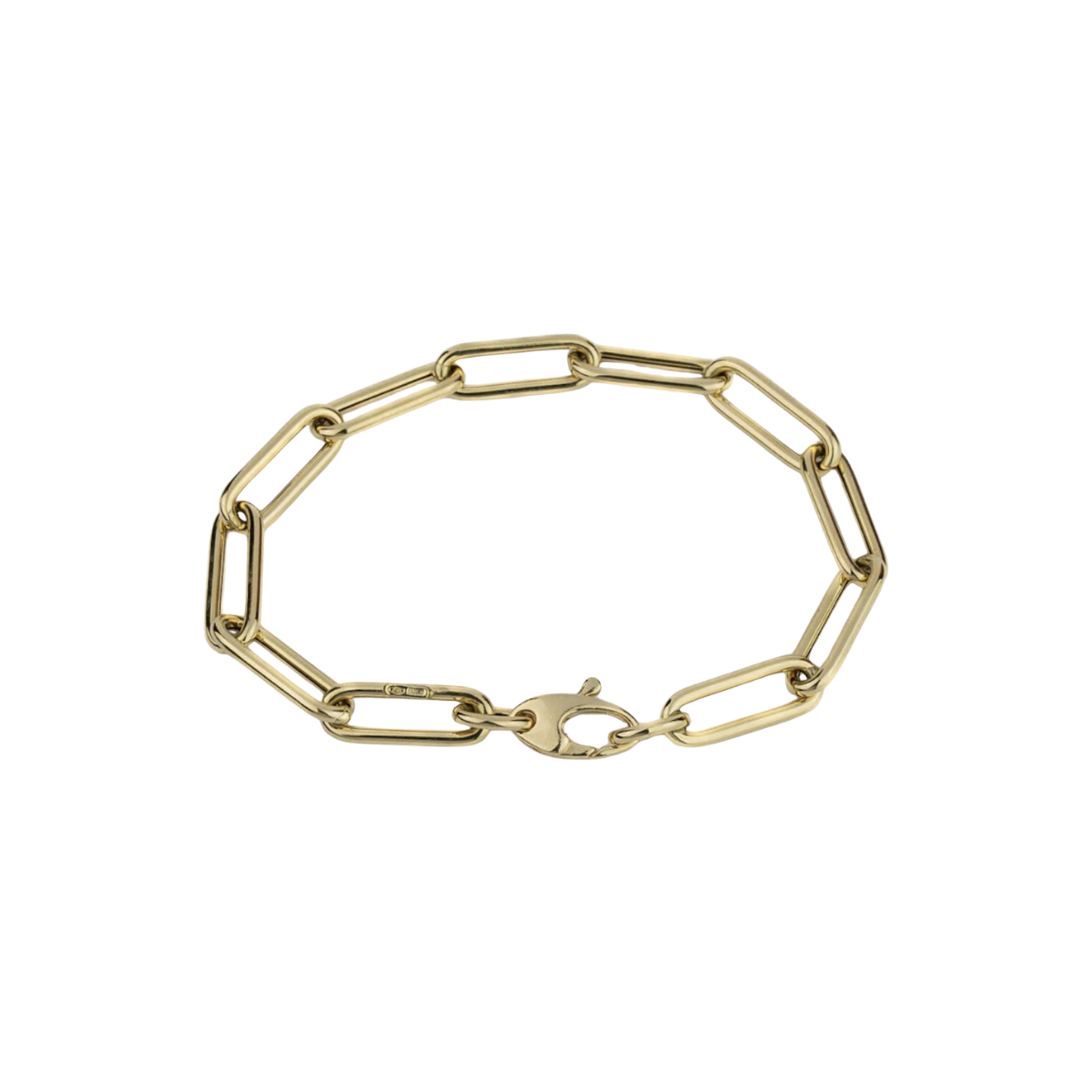 18K Gold Paper Clip Link Bracelet