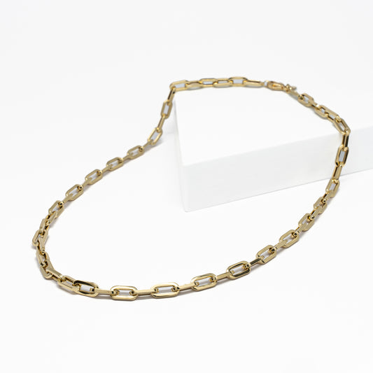 18K Gold Paperclip Chain