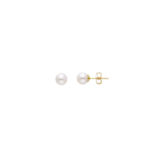 18K Gold Pearl Earrings