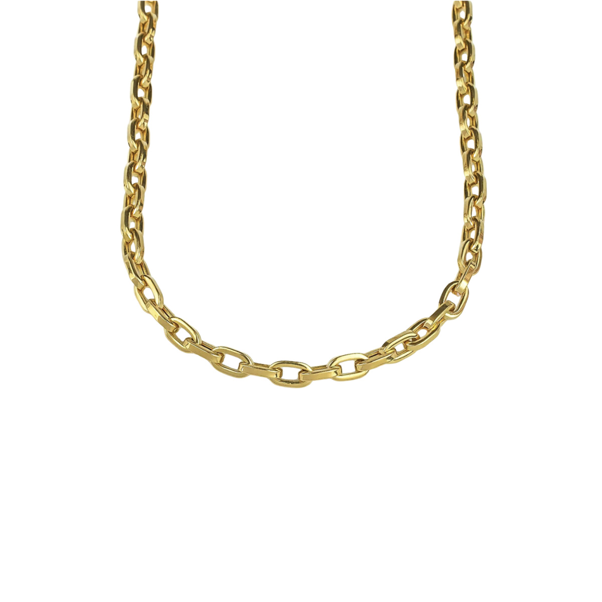 18K Gold Puff Paperclip Chain