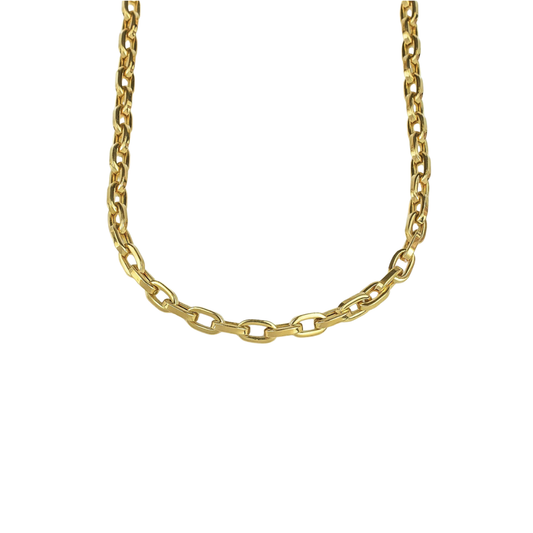 18K Gold Puff Paperclip Chain