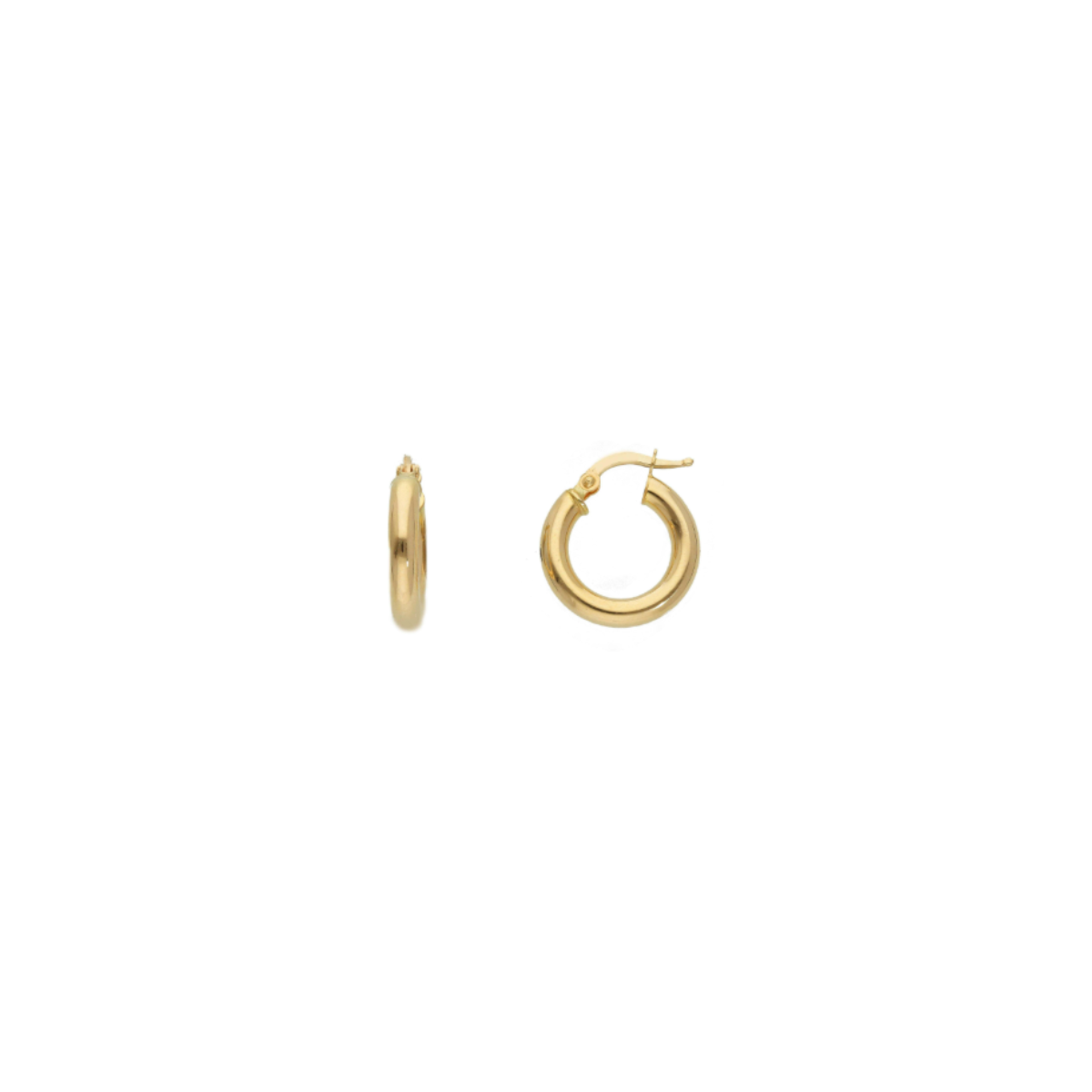18K Gold Round Hoops