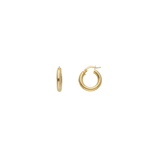 18K Gold Round Hoops