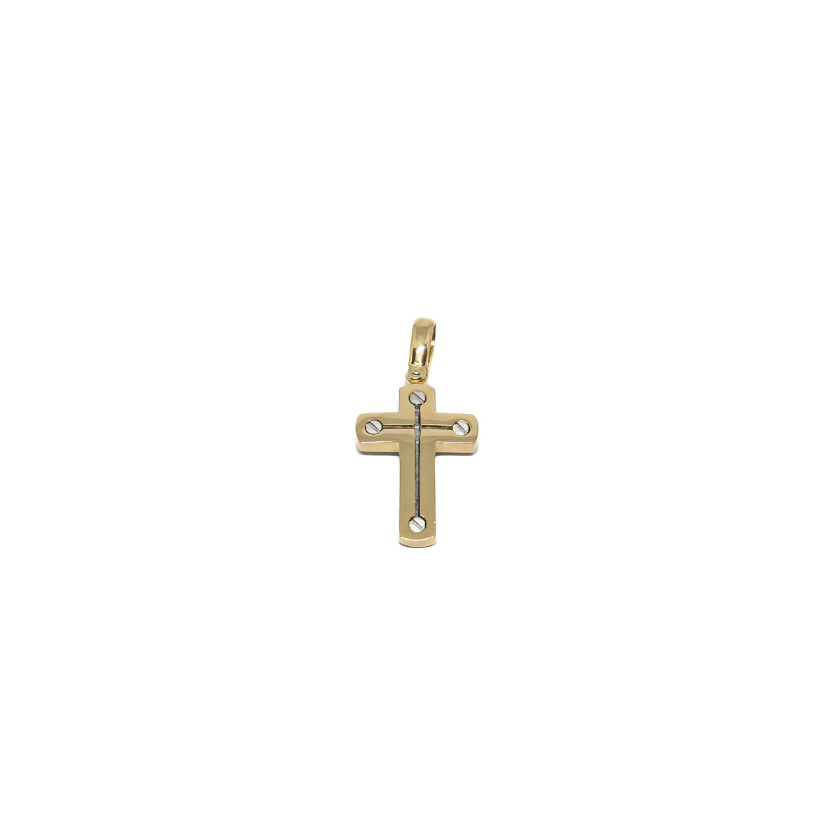 18K Gold Screw Head Cross