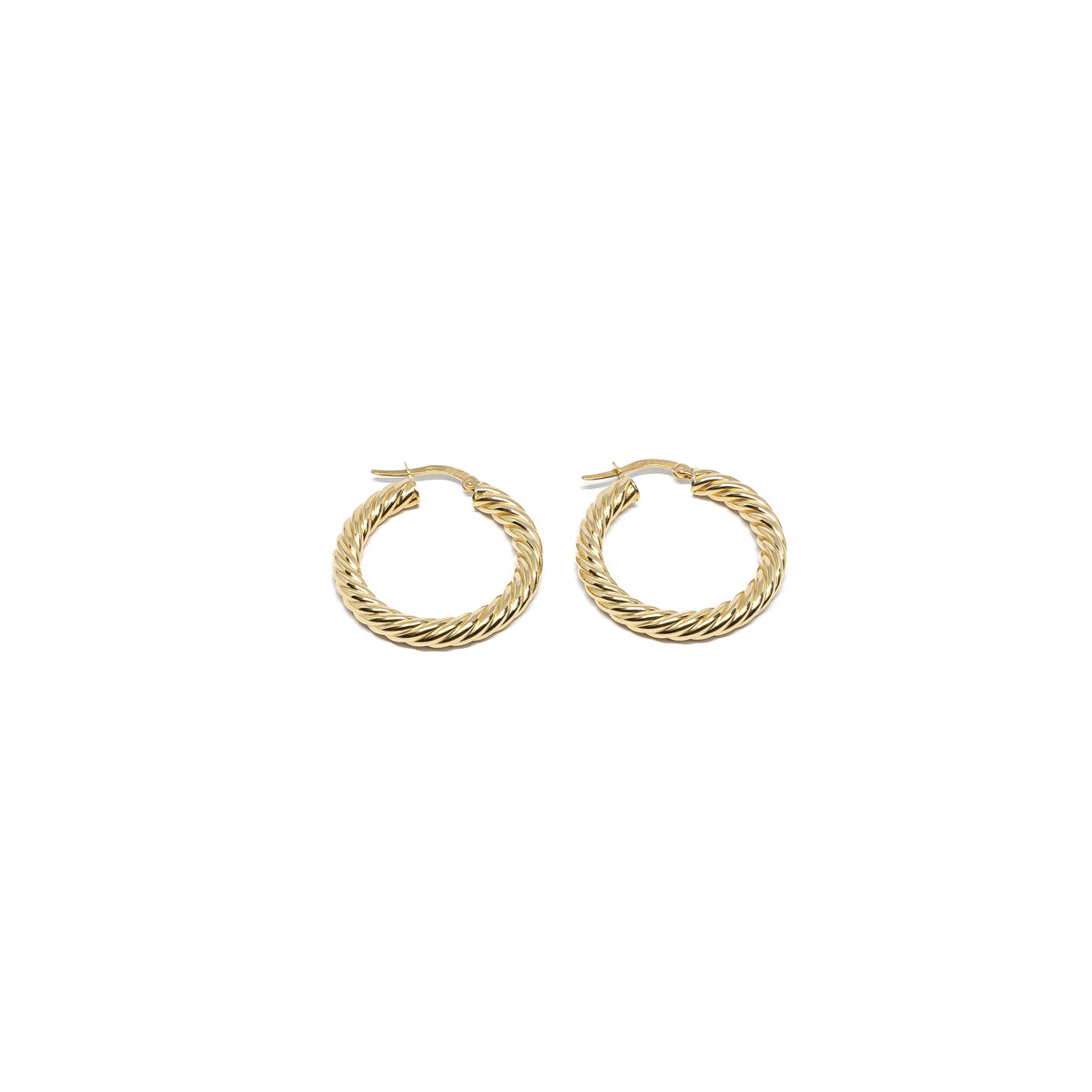 18K Gold Twisted Hoops