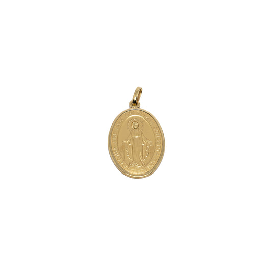 18K Yellow Gold XL Oval Miraculous Medal