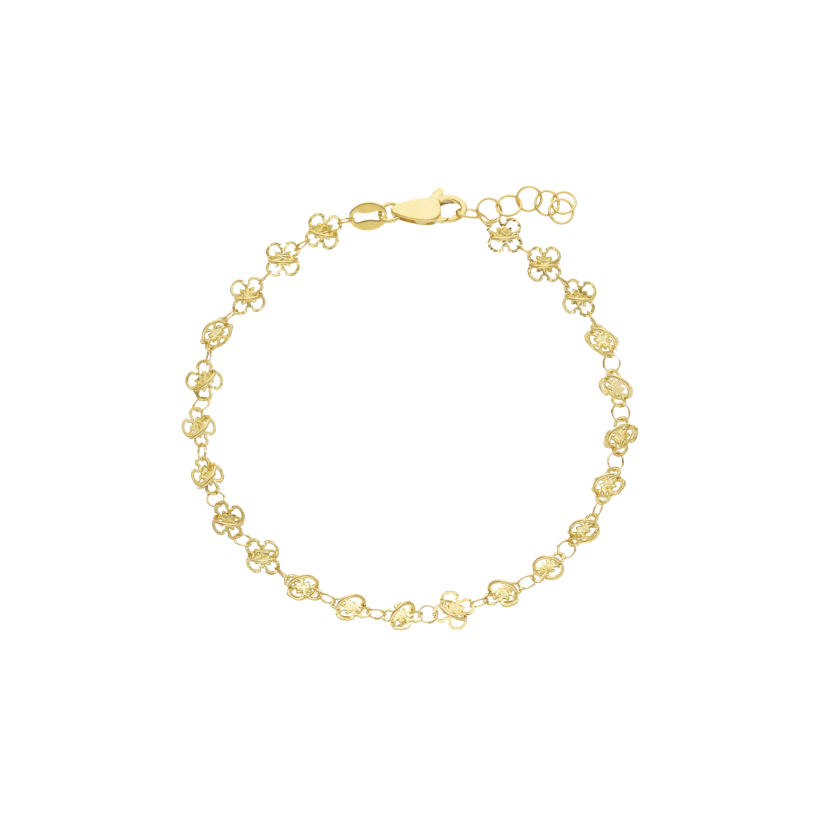 18K Gold Open Clover Links Bracelet