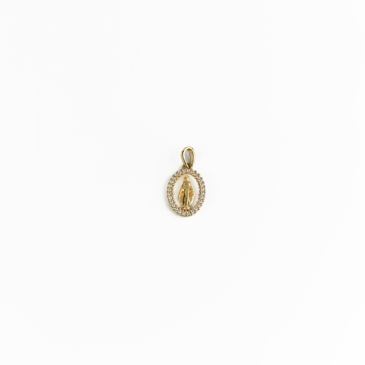 18K Gold Miraculous Pendant with Zirconia