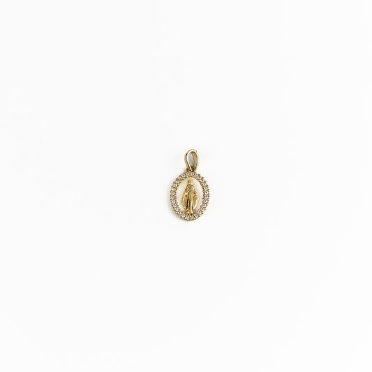 18K Gold Miraculous Pendant with Zirconia