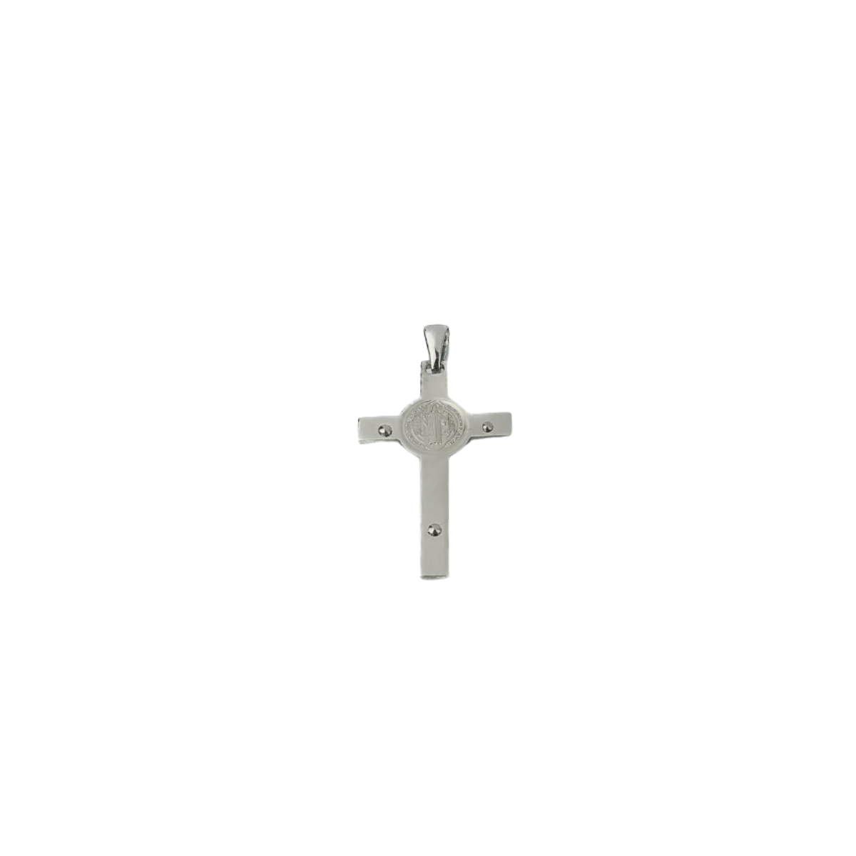 18K Gold Crucifix with Saint Benedict