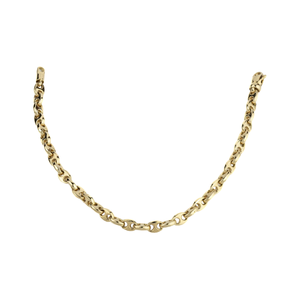 18K Gold Double Puff Mariner Bracelet