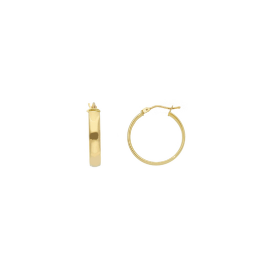 18K Gold Flat Hoops