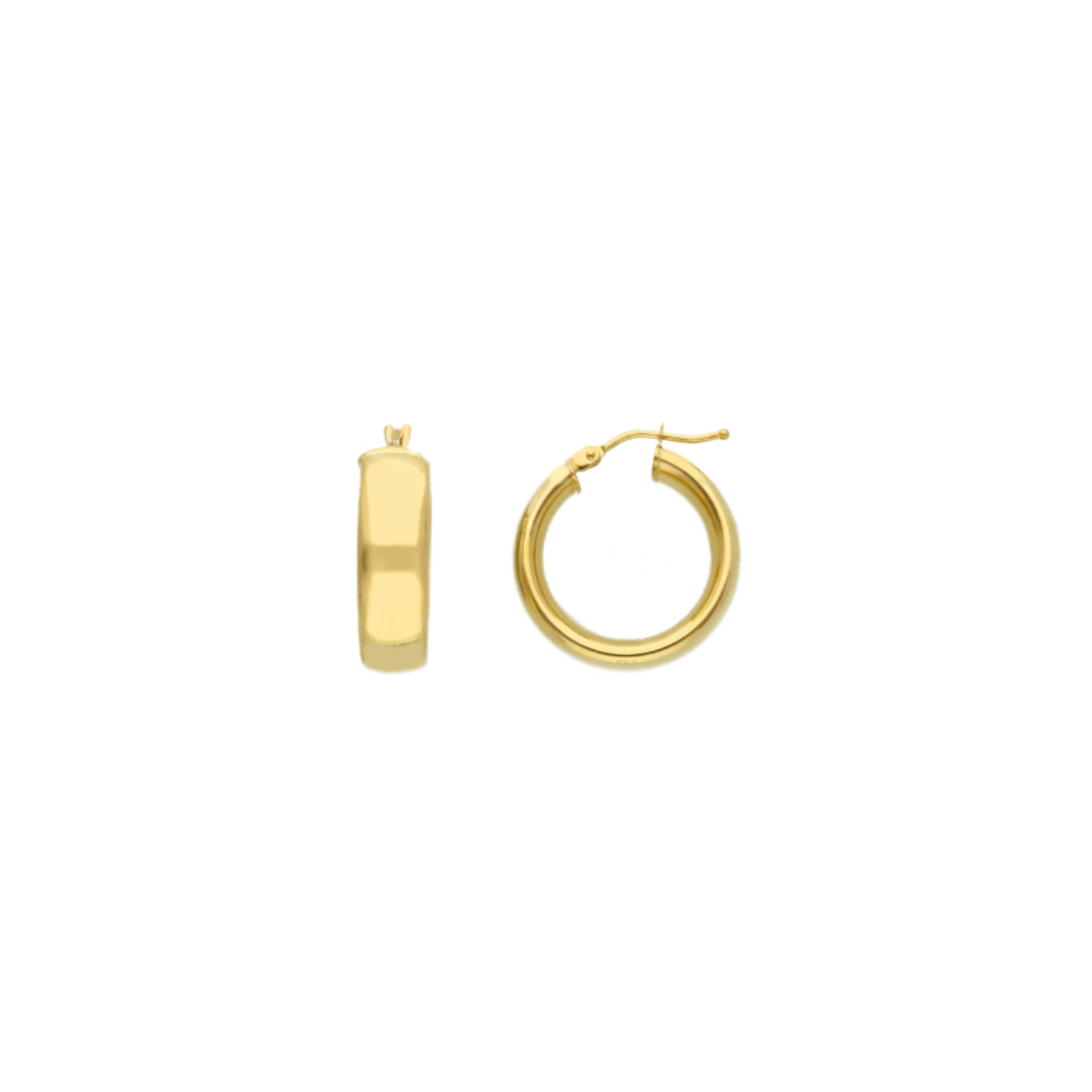 18K Gold Flat Hoops