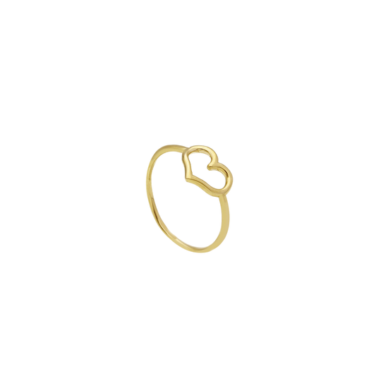 18K Gold Medium Open Heart Ring
