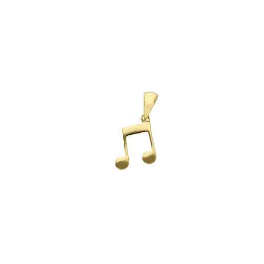 18K Gold Music Note Pendant