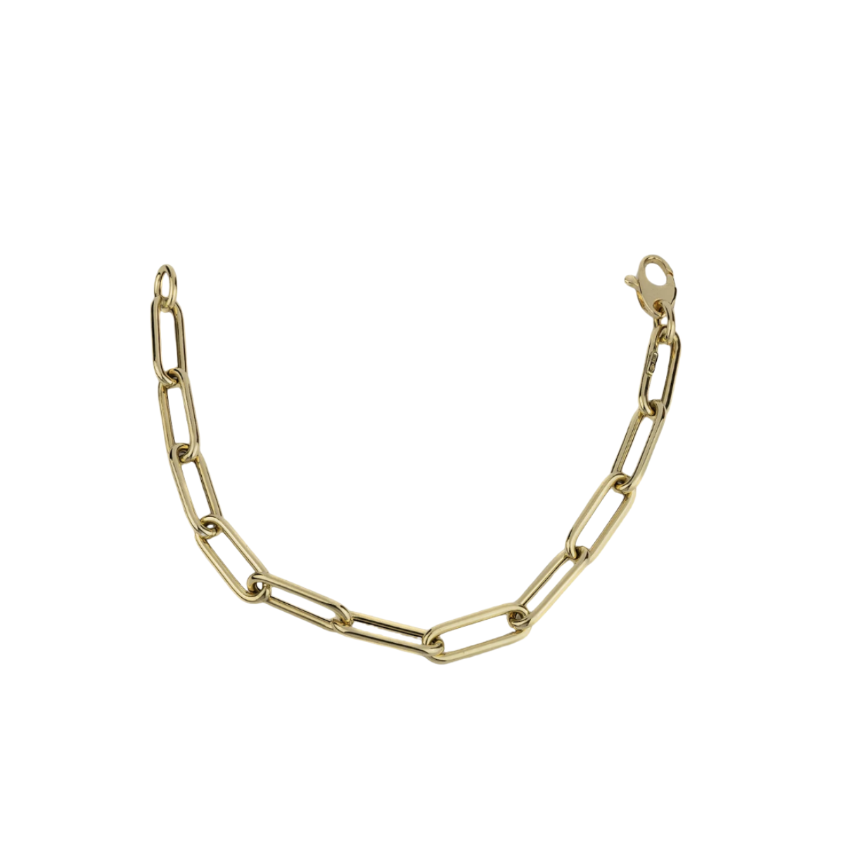 18K Gold Paper Clip Link Bracelet