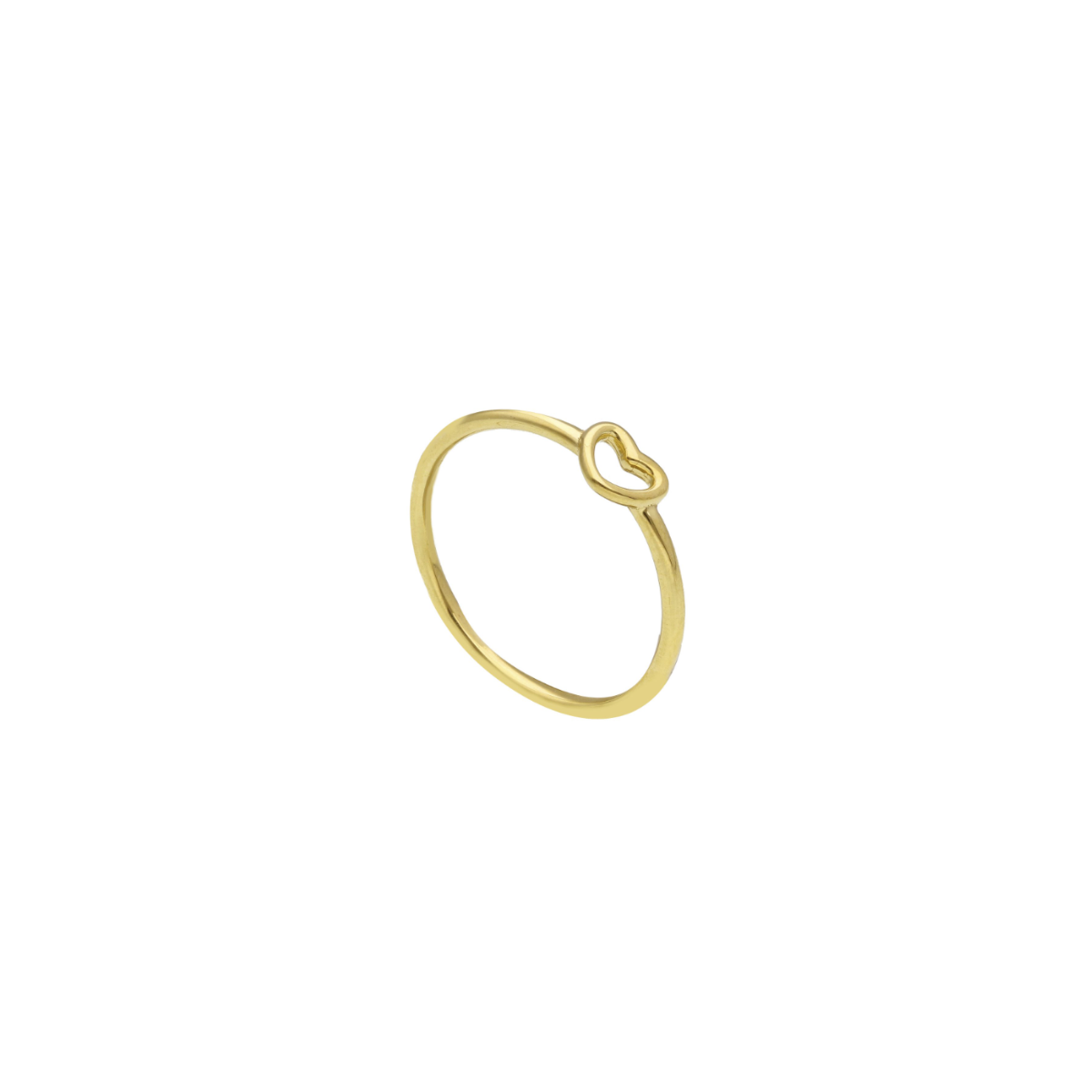 18K Gold Small Open Heart Ring