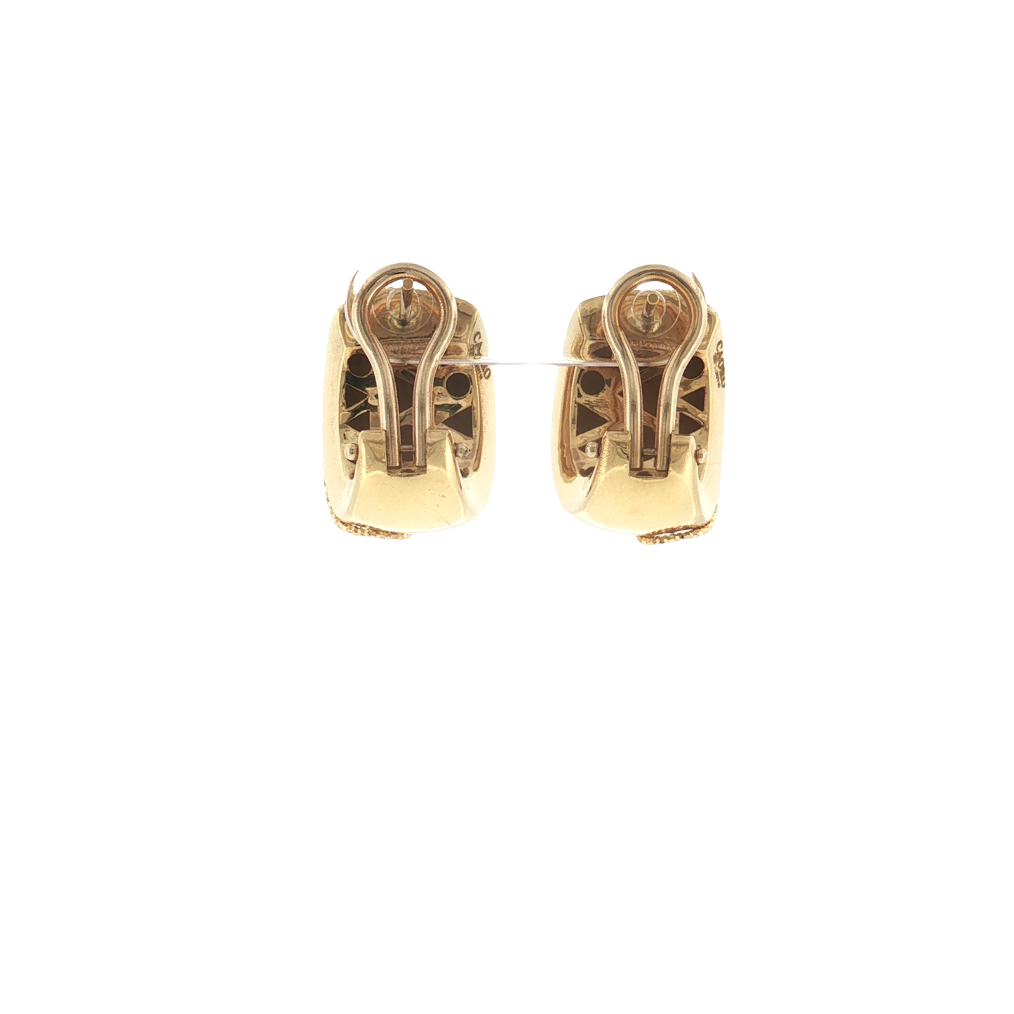 18K Gold Textured Wide Clip Earrings