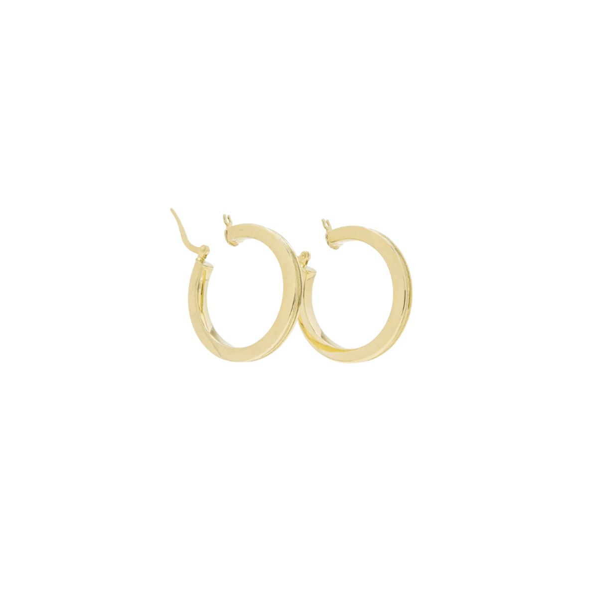 18K Gold Trench Hoops