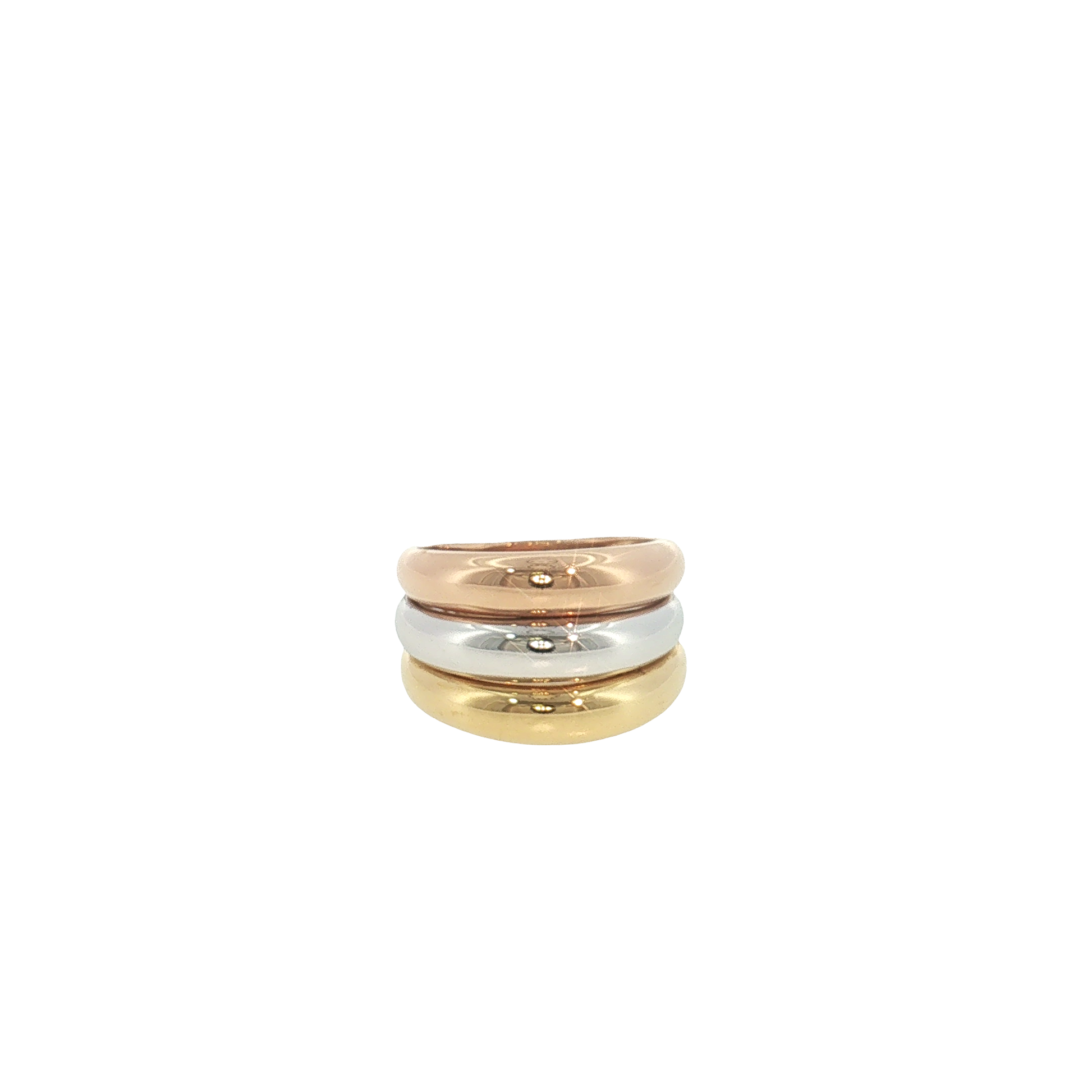 18K Tri-Color Gold Band Ring