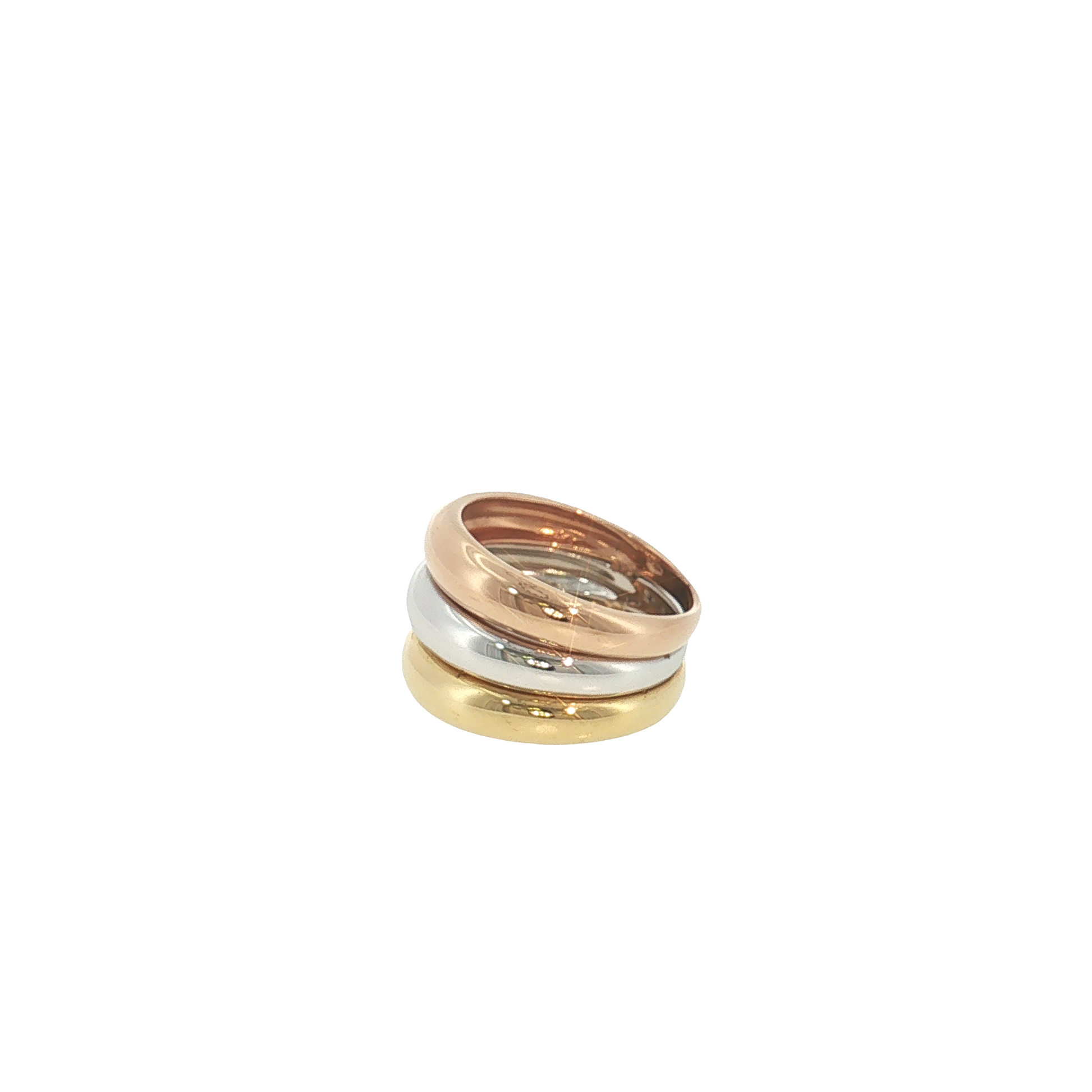 18K Tri-Color Gold Band Ring