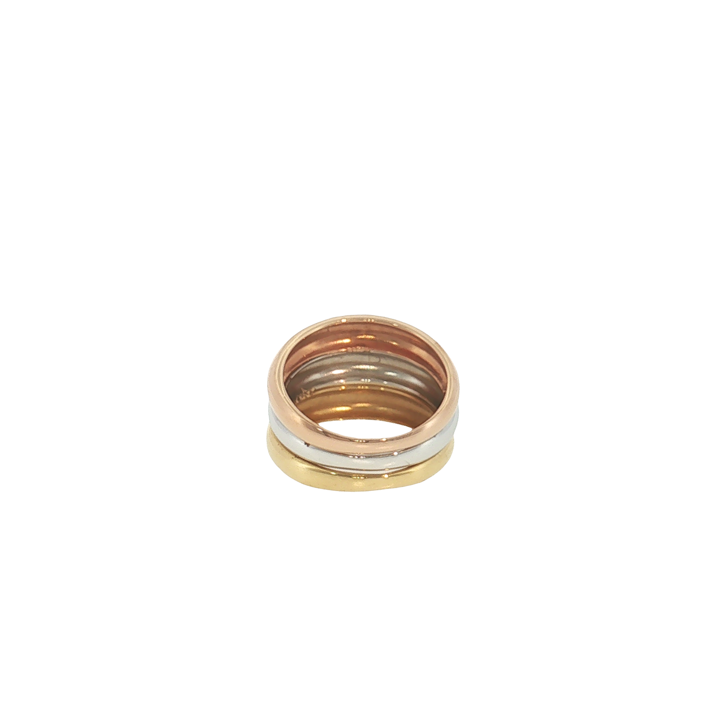 18K Tri-Color Gold Band Ring