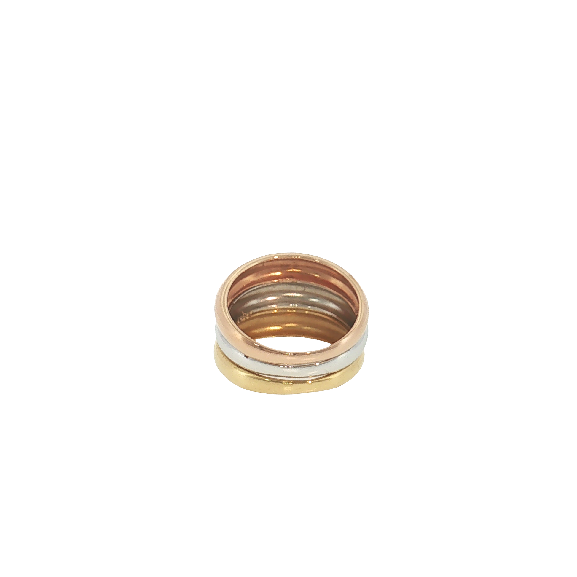 18K Tri-Color Gold Band Ring