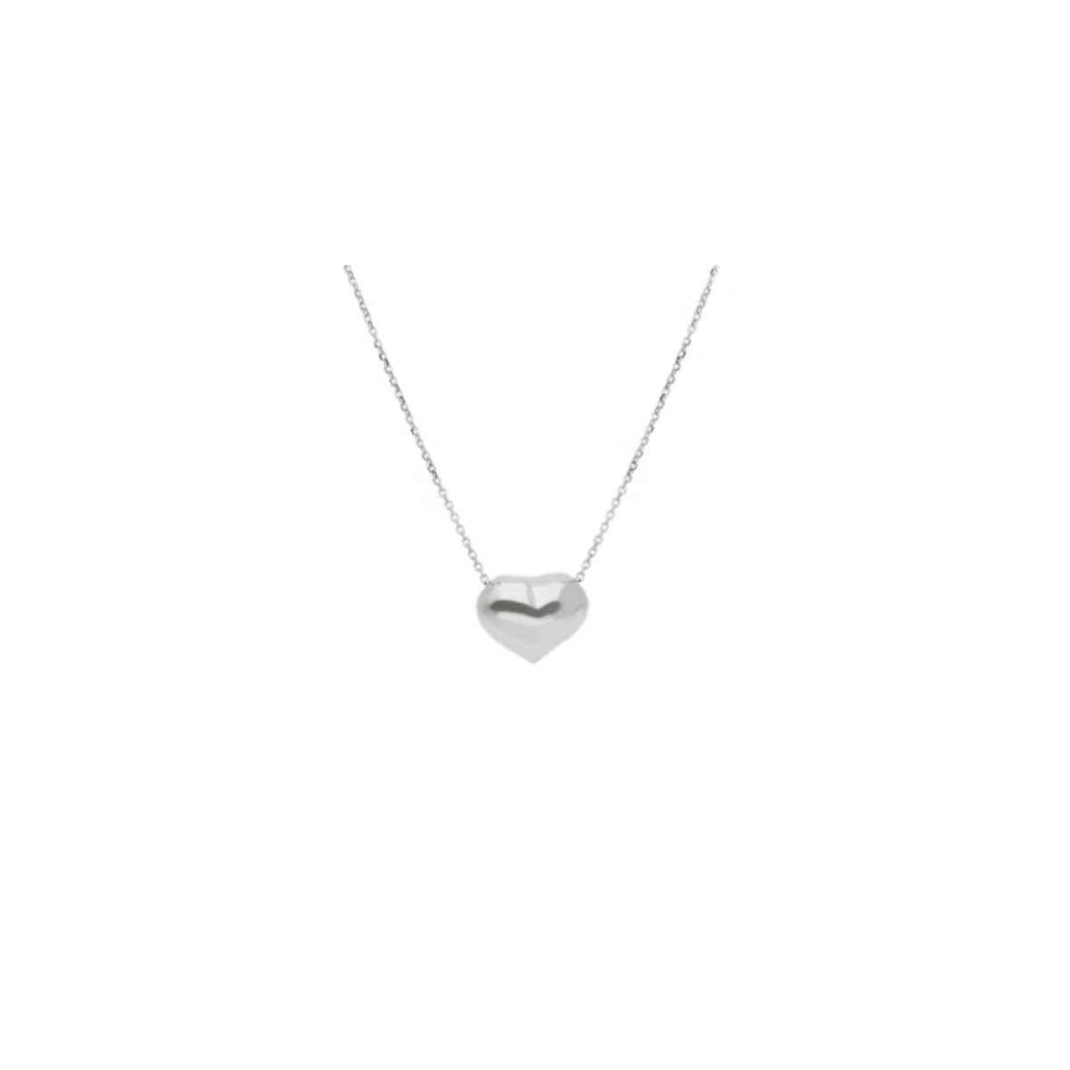 18K Gold Puff Heart Necklace