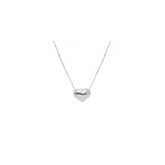 18K Gold Puff Heart Necklace