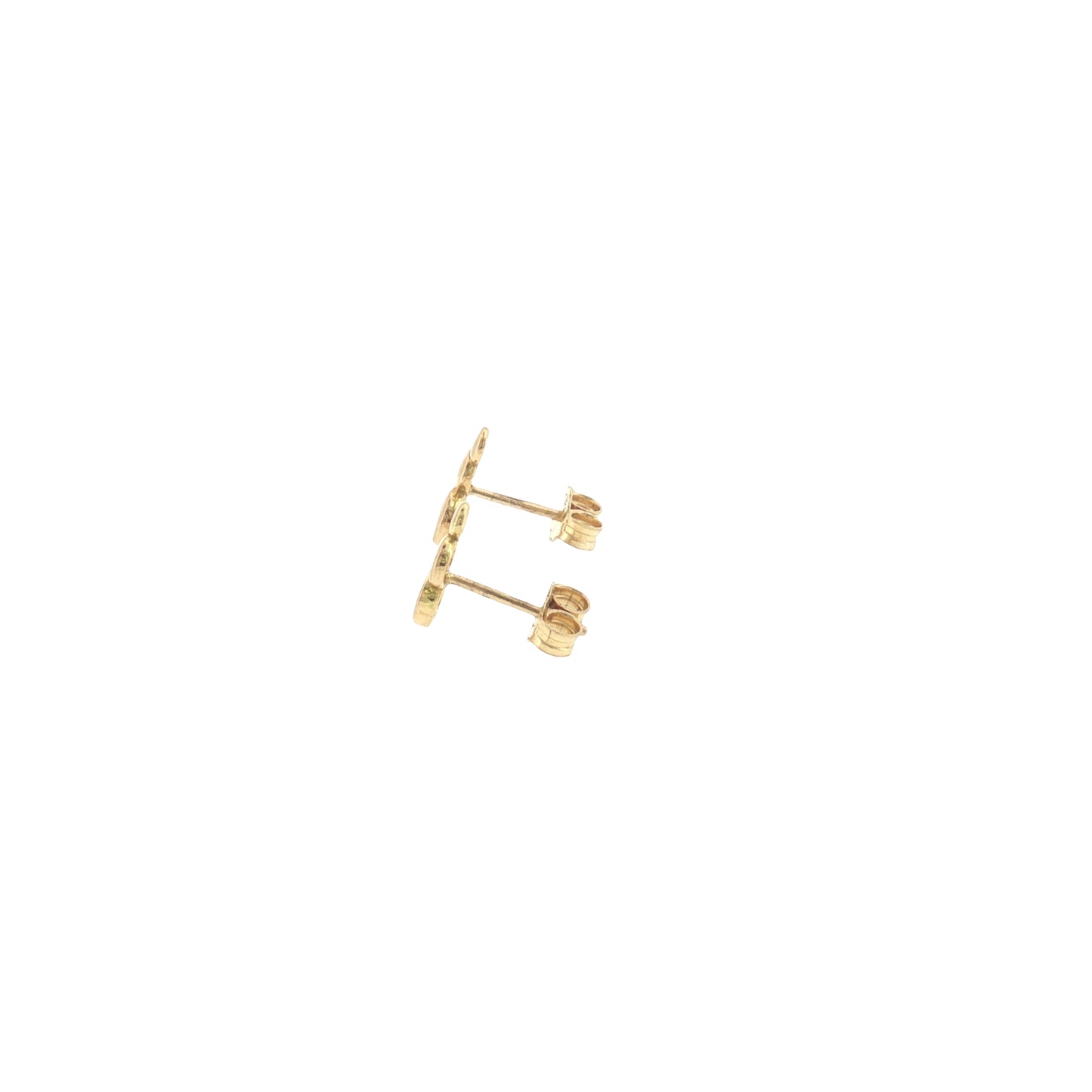 18K Gold Triple Button Stud Earrings