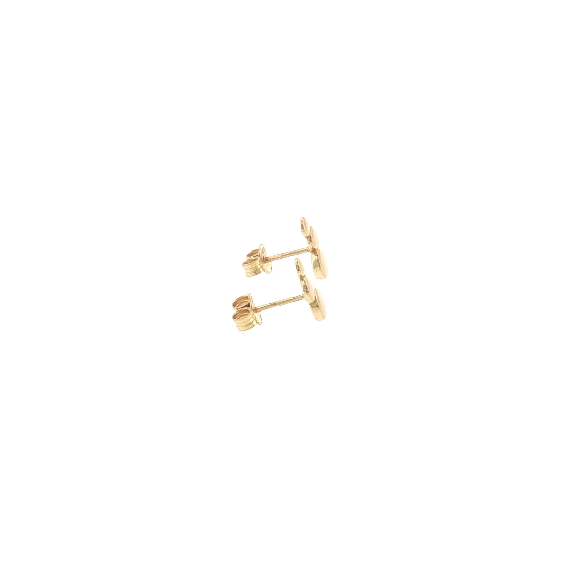 18K Gold Triple Button Stud Earrings
