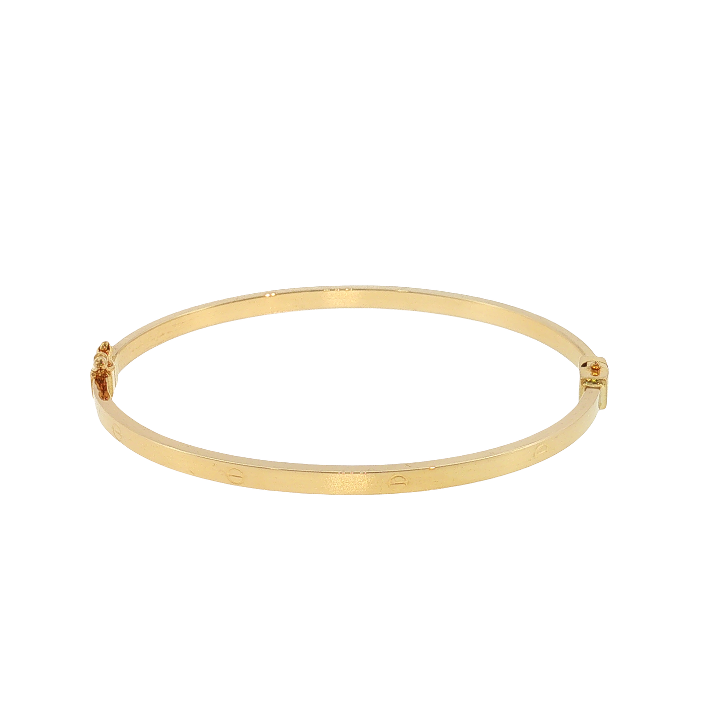 18K Gold Thin Screw Square Bangle