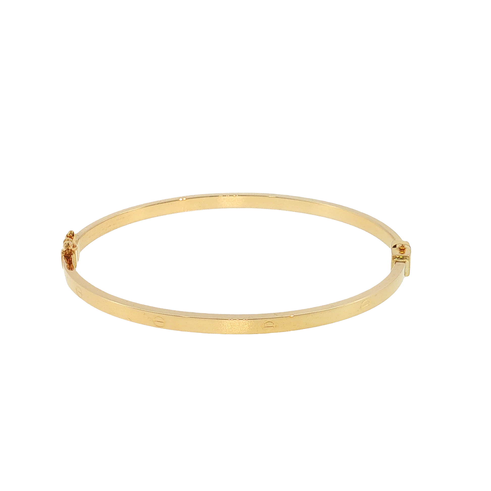 18K Gold Thin Screw Square Bangle