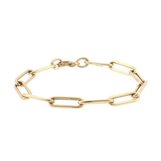 18K Gold Paper Clip Bracelet