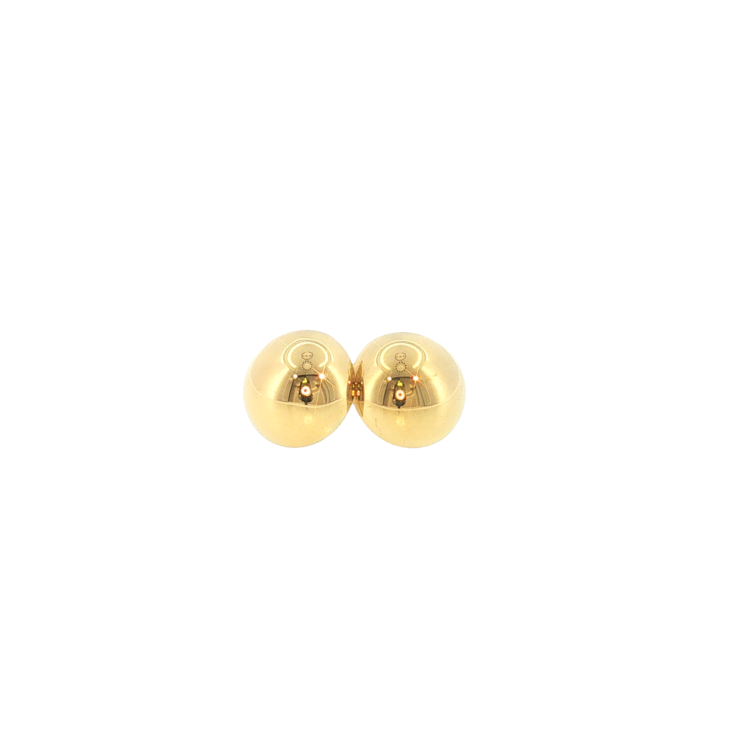 18K Gold Round Puff Stud Earrings