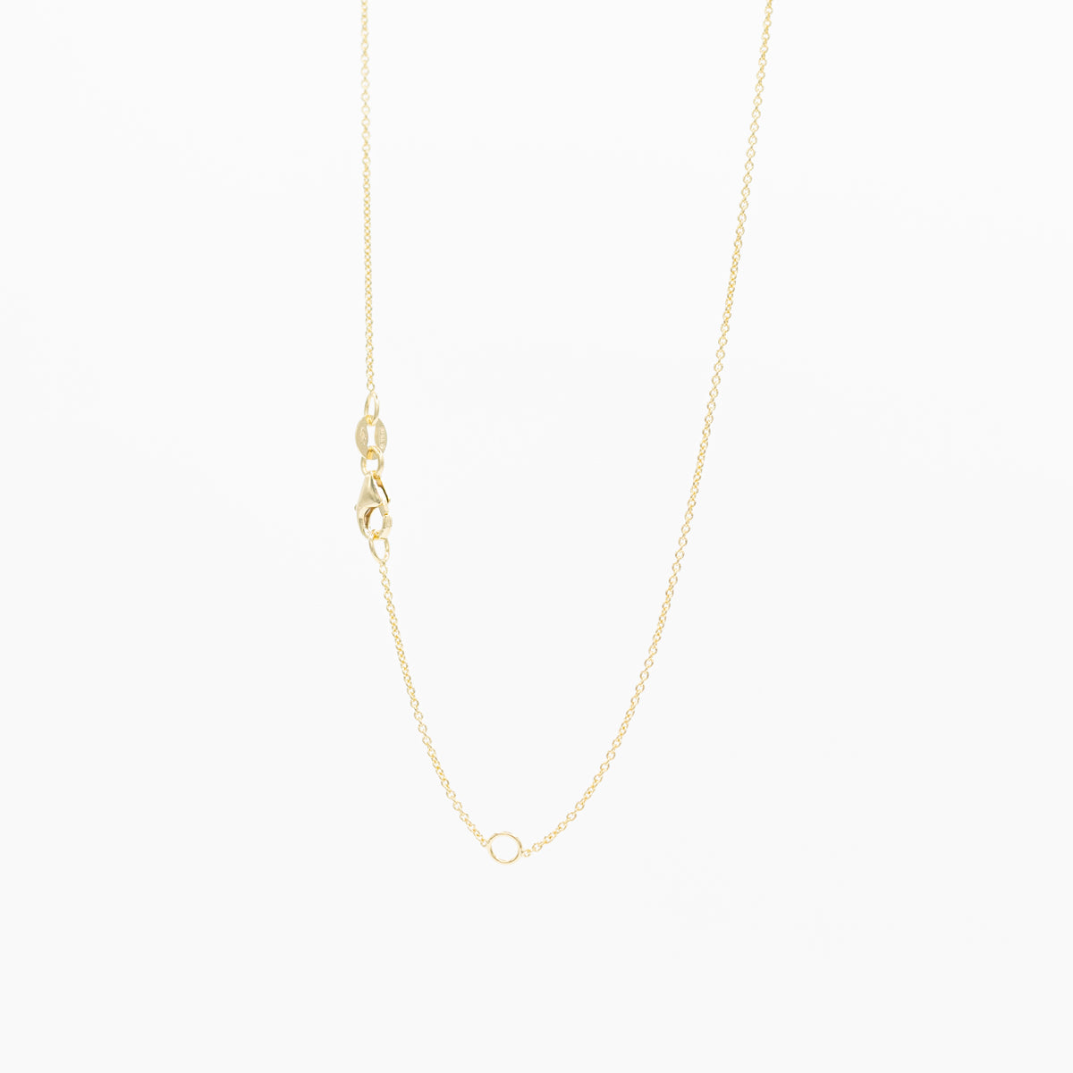 18K Yellow Gold Necklace with Solid Initial