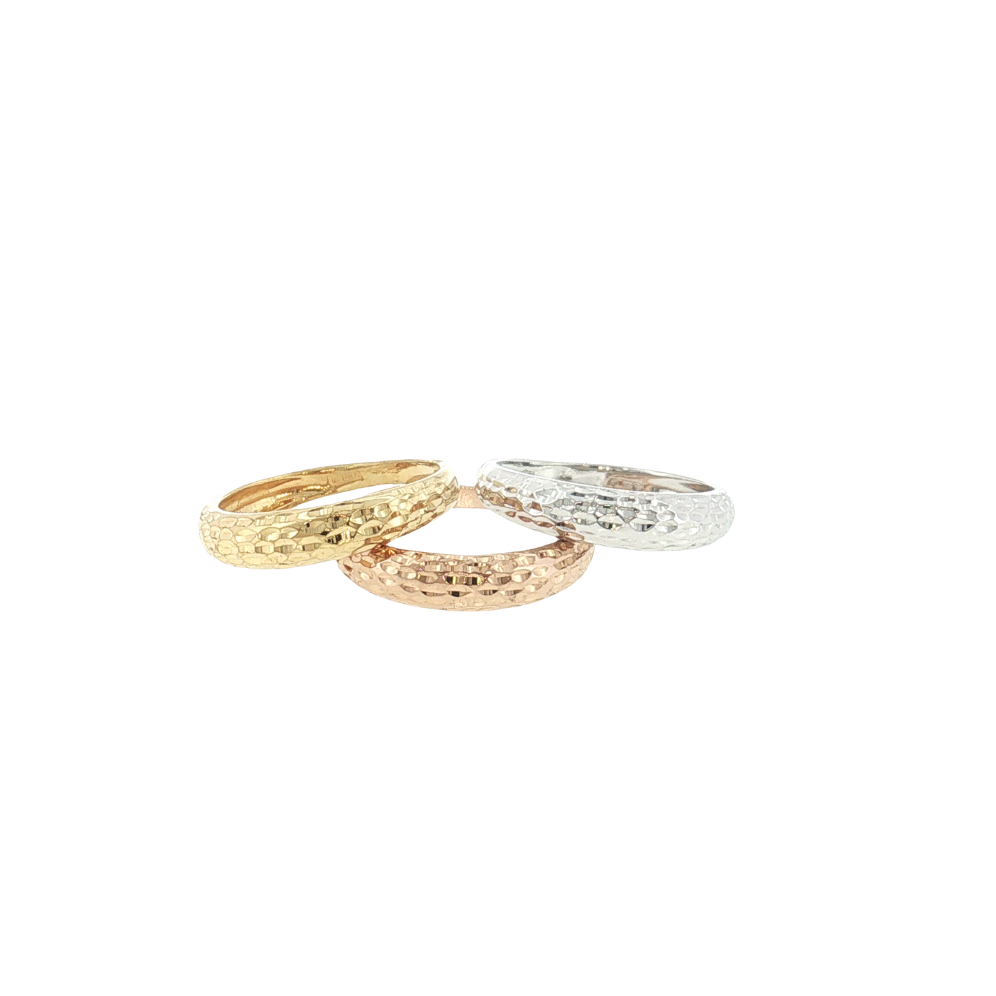 18K Gold Tri-Color Rings