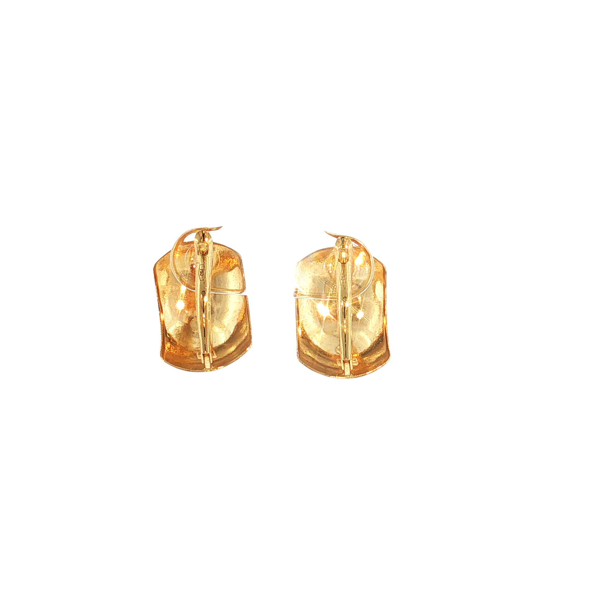 18K Gold Long Smooth Snap Hook Stud