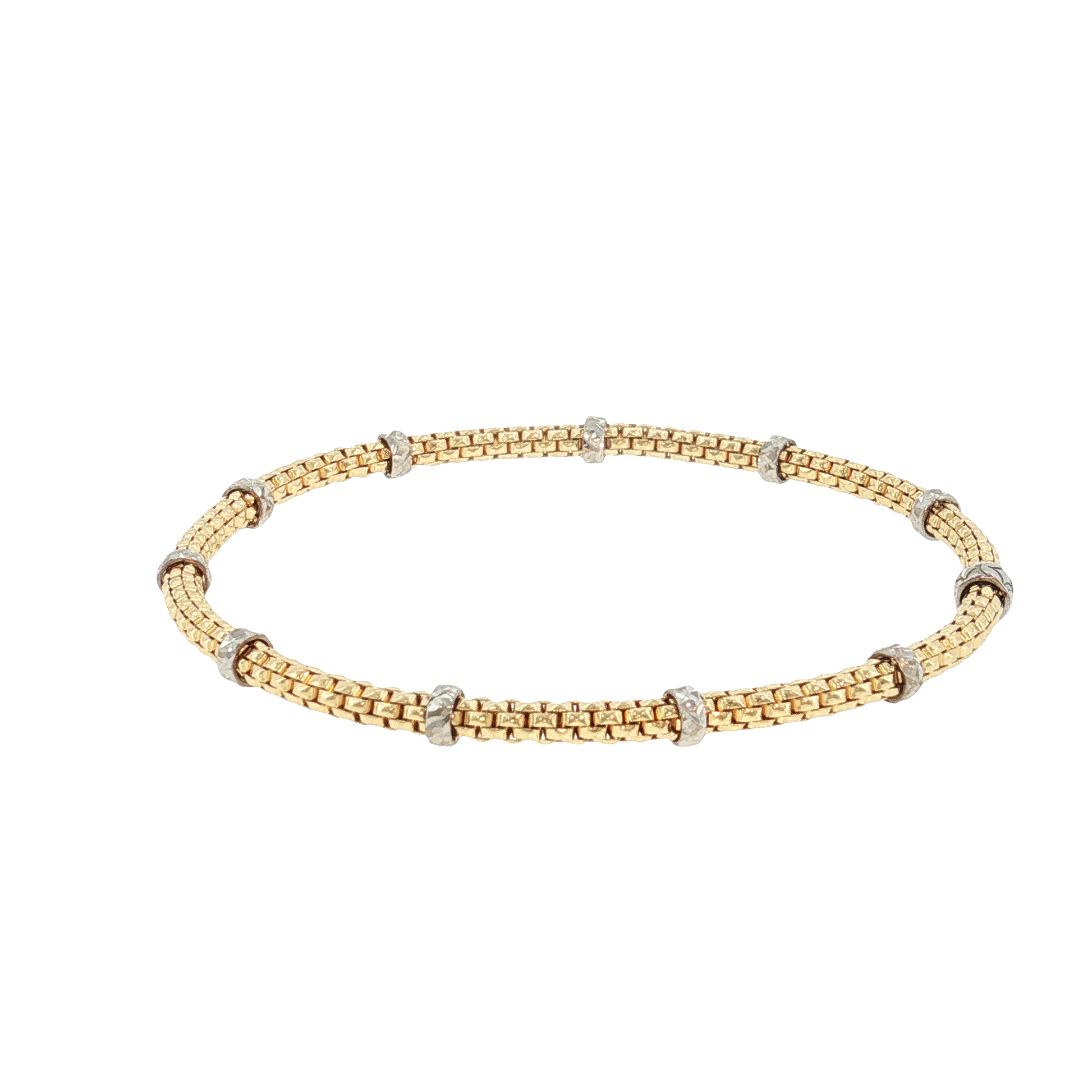 18K Gold Two-Tone Elastic Bracelet