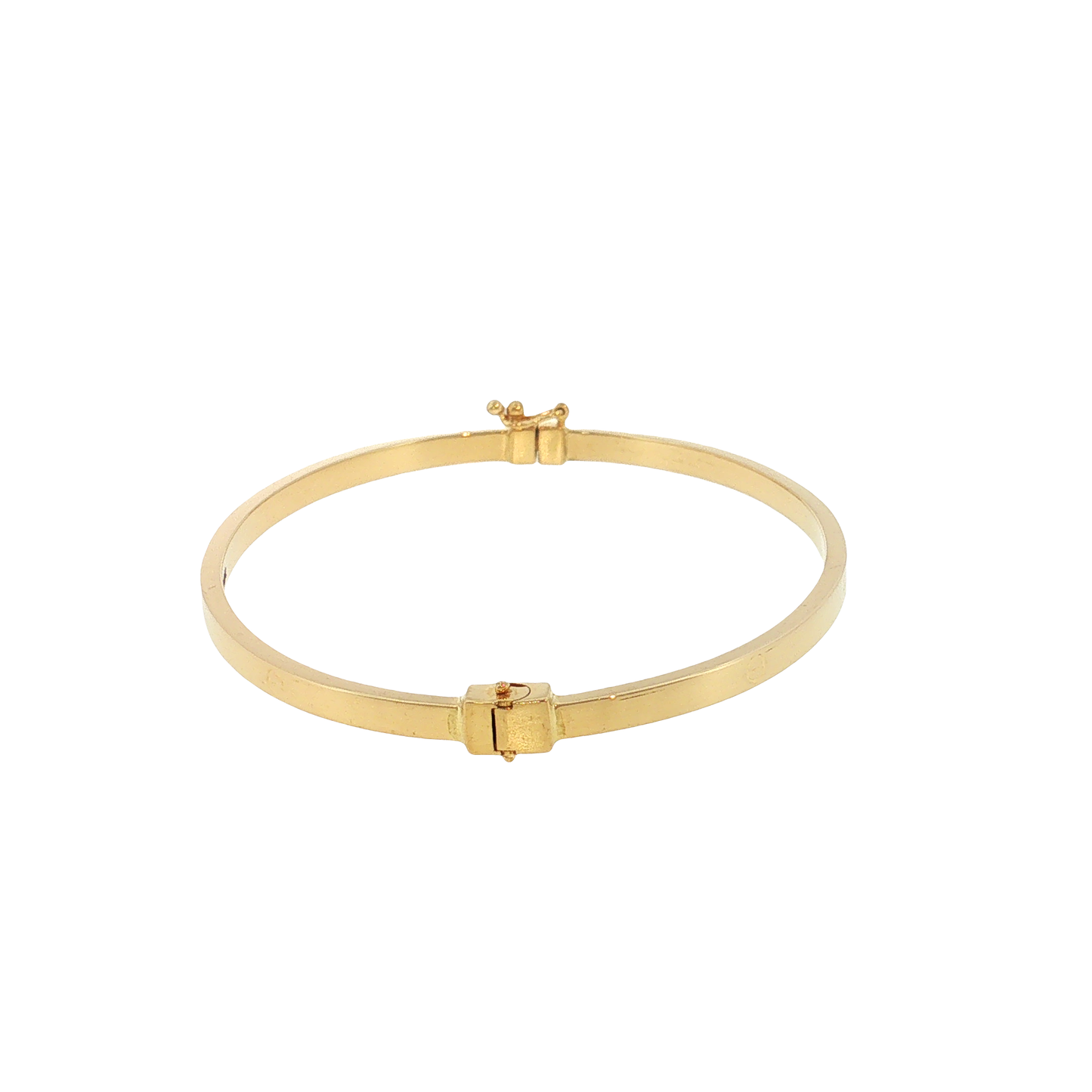 18K Gold Thin Screw Square Bangle