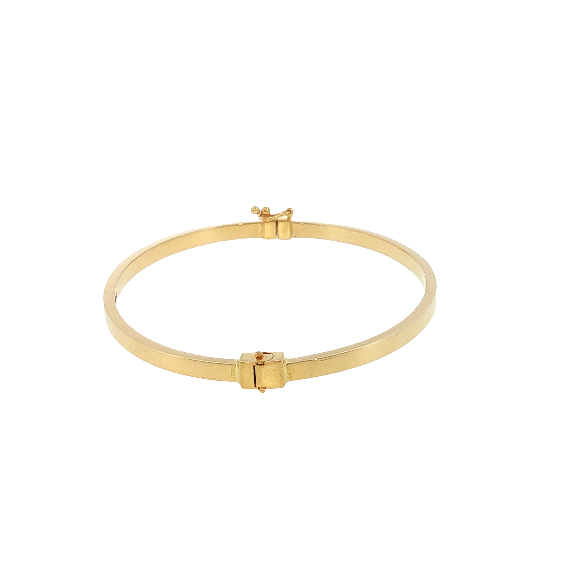 18K Gold Thin Screw Square Bangle