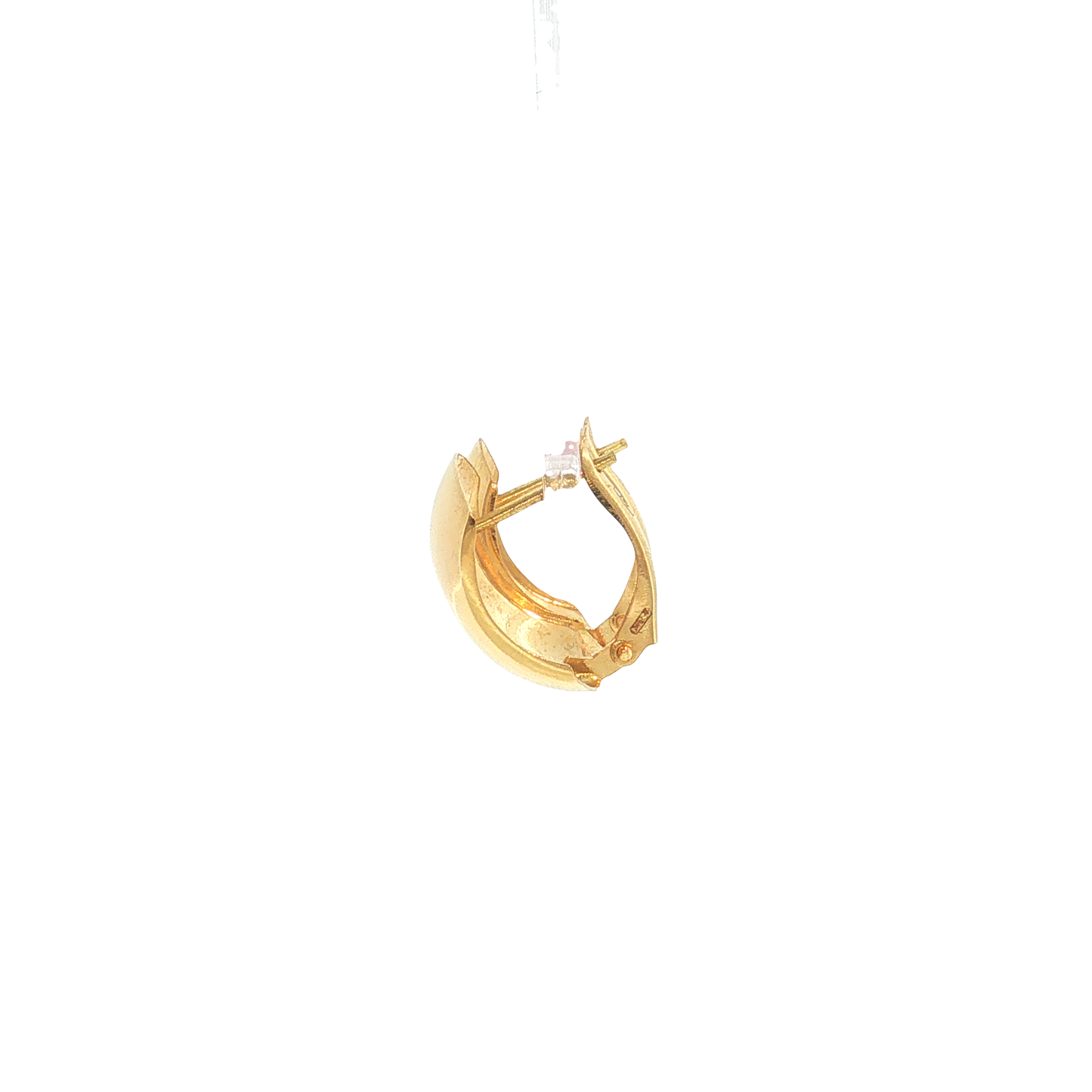 18K Gold Long Smooth Snap Hook Stud